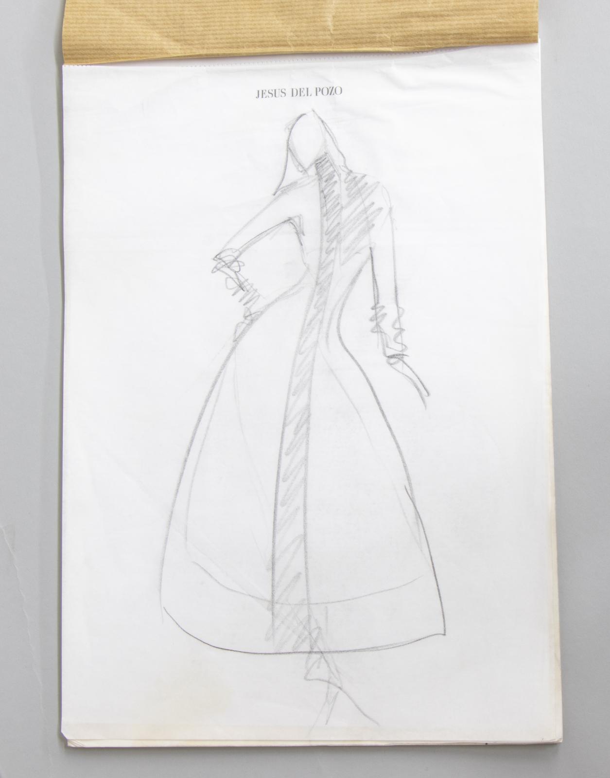 Boceto a lápiz de un diseño de moda