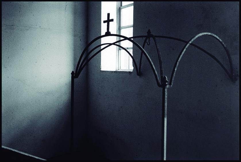 Detalle ornamental escalera de la zona de huéspedes del M. de Iviron. Monte Athos