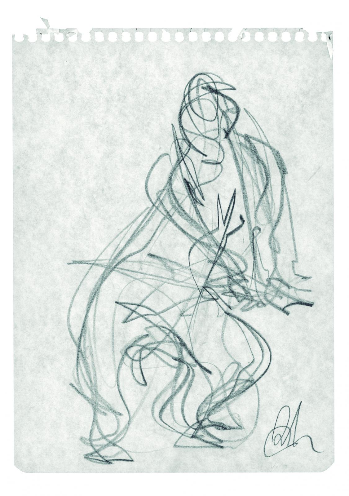 Sin título. Serie A 1B-Reverso. Carpeta Dibujo: Música y Danza