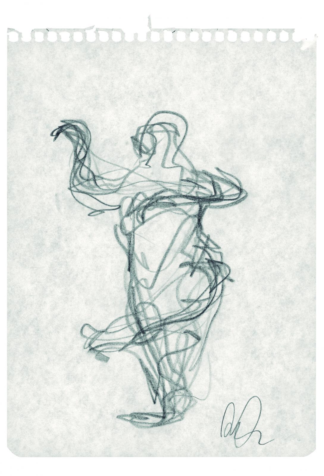 Sin título. Serie A 2B-Reverso. Carpeta Dibujo: Música y Danza