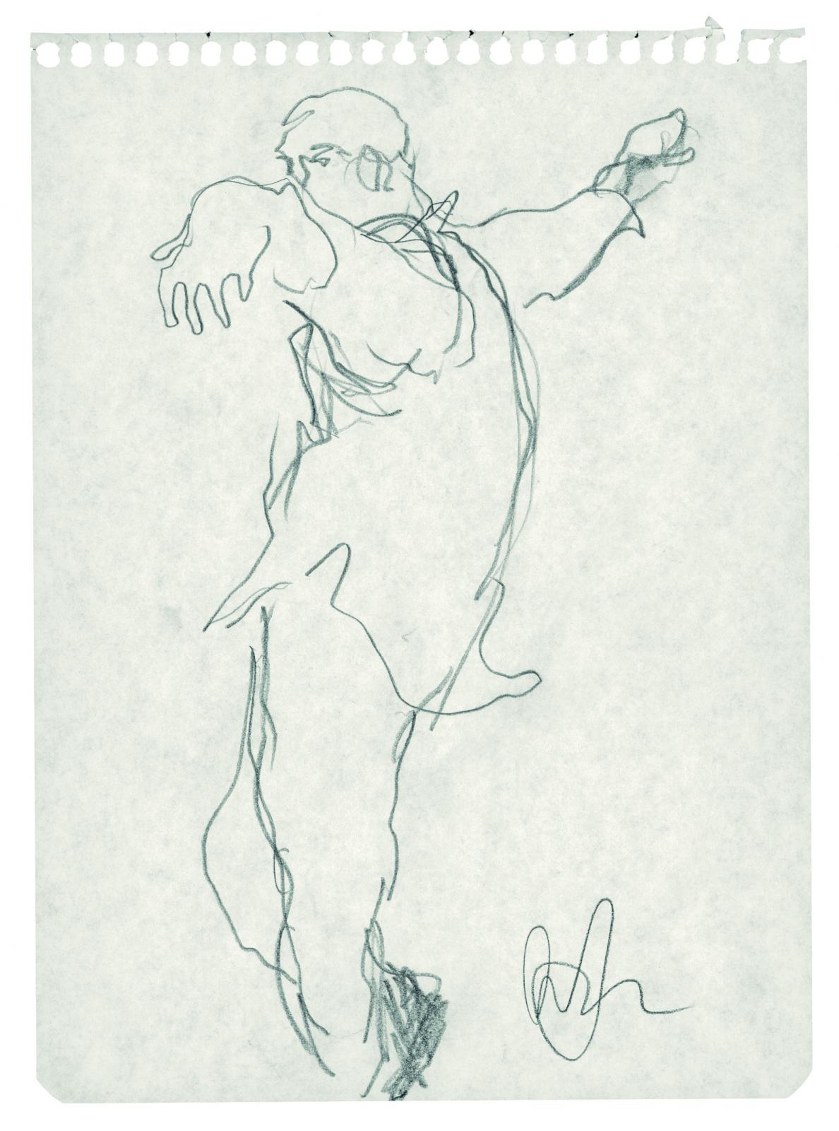 Sin título. Serie B 3A-Anverso. Carpeta Dibujo: Música y Danza