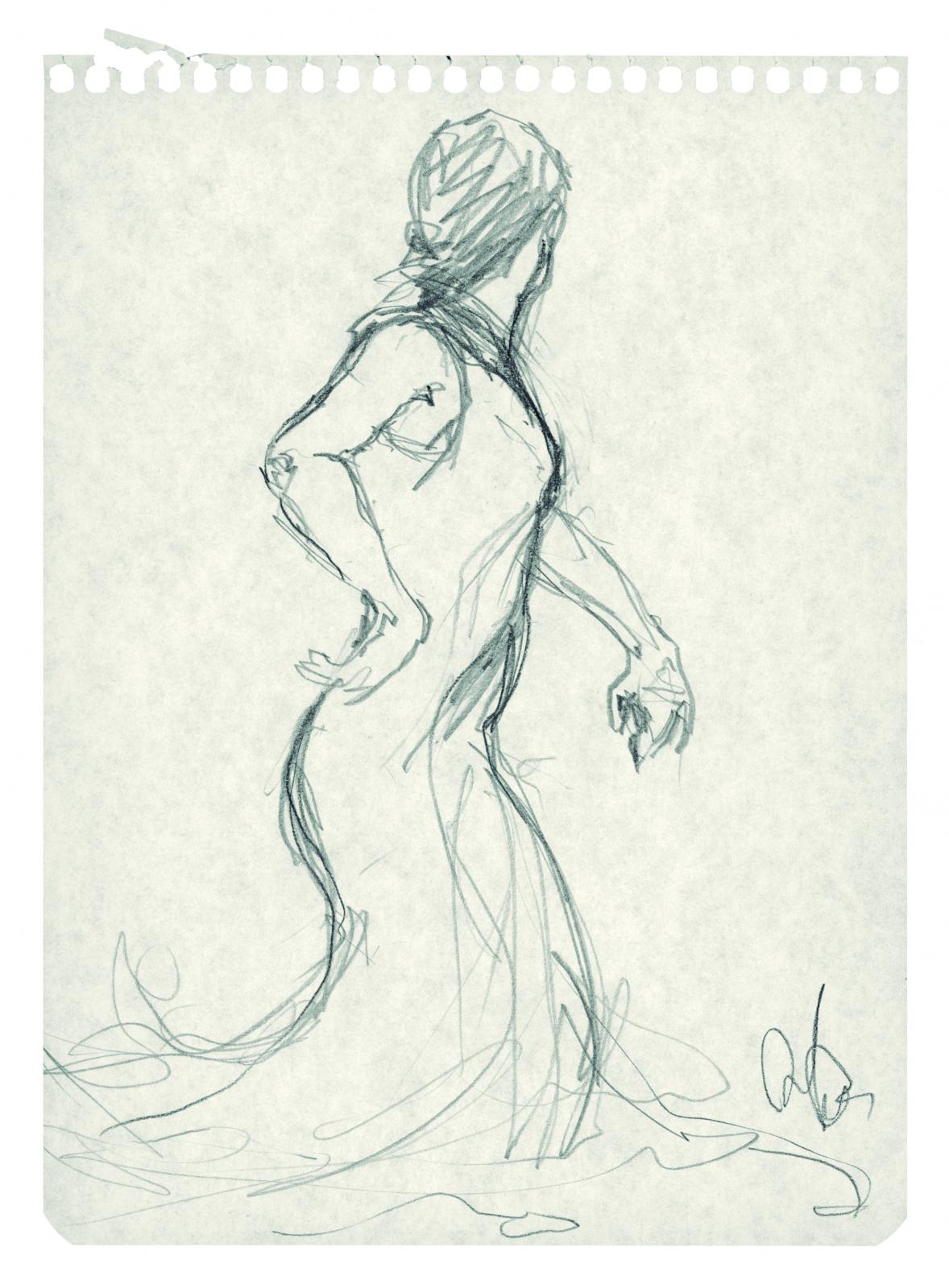 Sin título. Serie Bailaoras 2. Carpeta Dibujo: Música y Danza