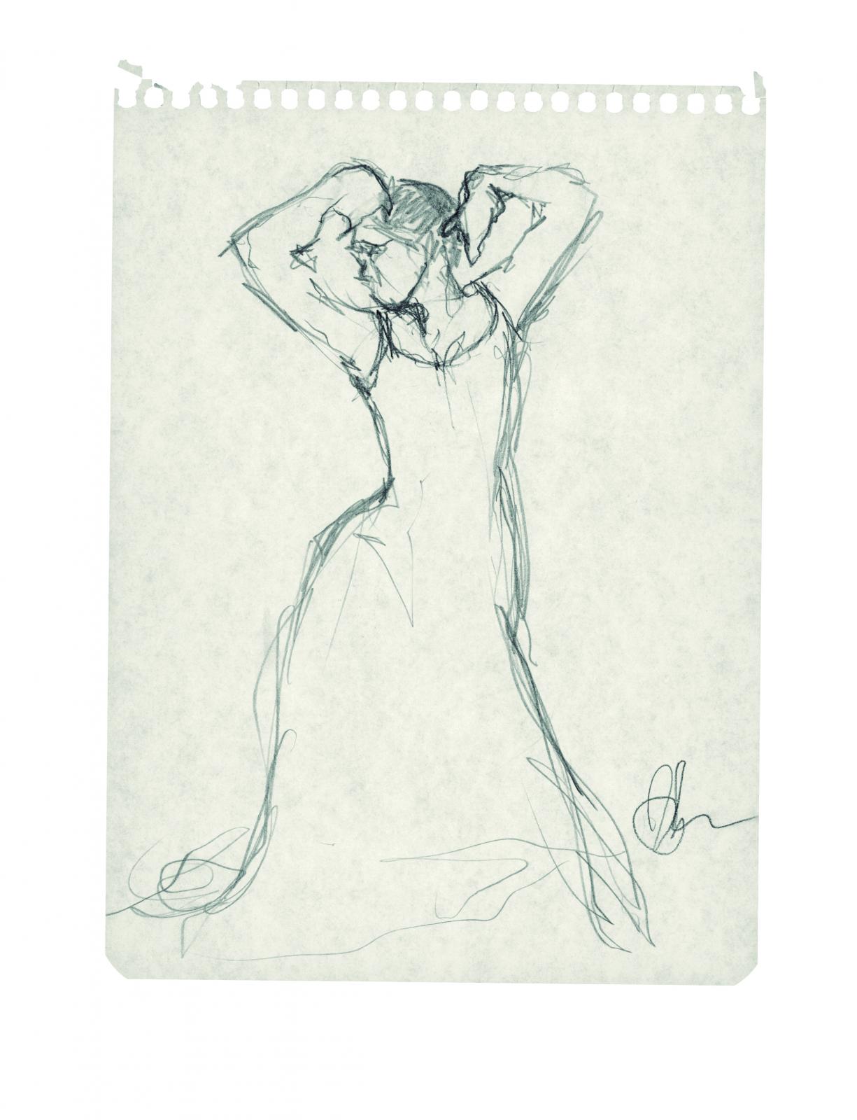 Sin título. Serie Bailaoras 3. Carpeta Dibujo: Música y Danza