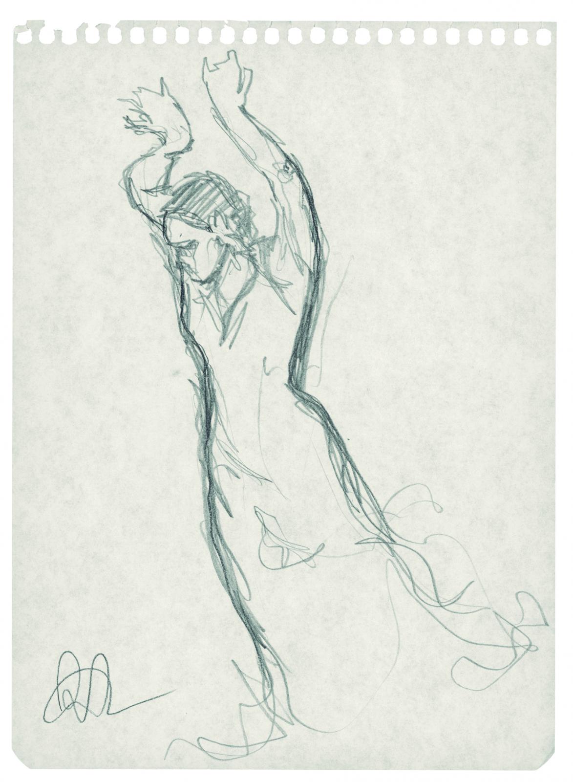 Sin título. Serie Bailaoras 4. Carpeta Dibujo: Música y Danza