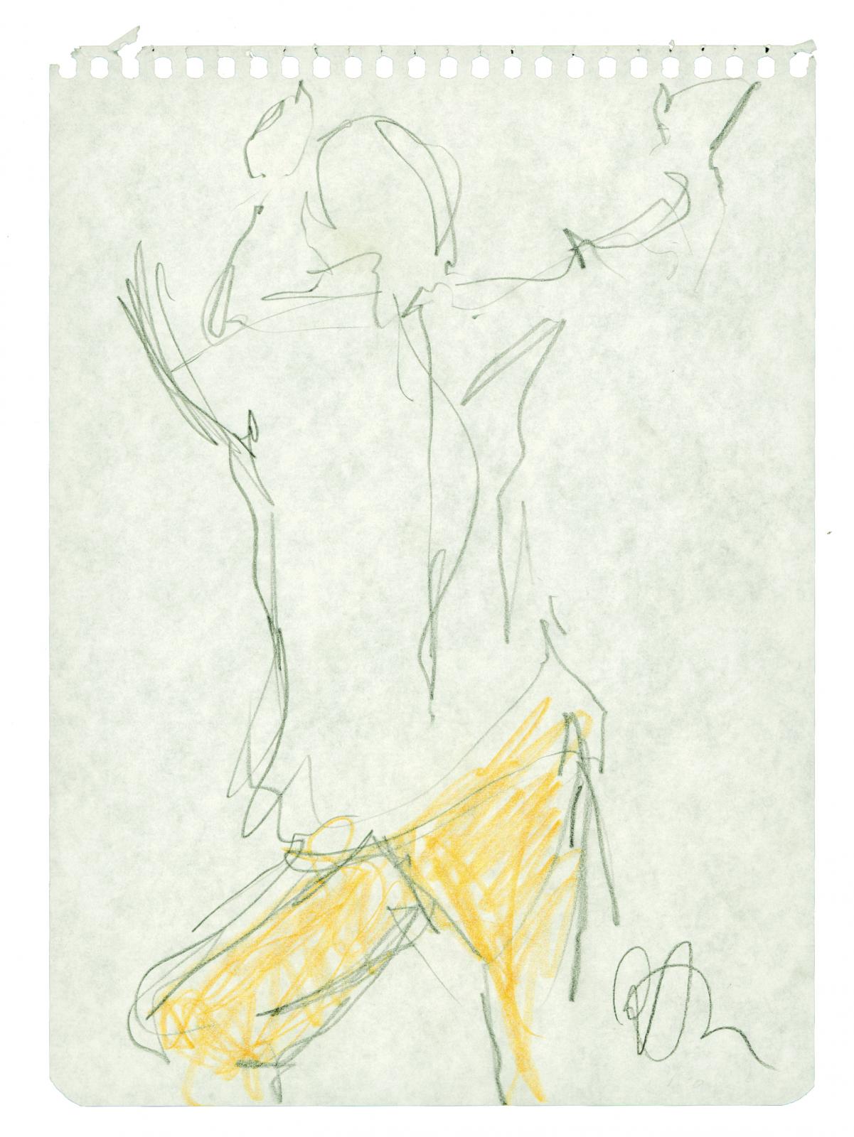 Sin título. Serie C 1 Anverso. Carpeta Dibujo: Música y Danza