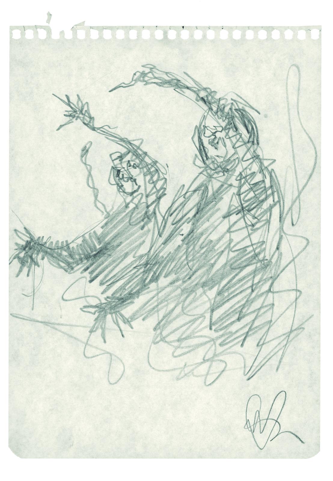 Sin título. Serie D 2 Anverso. Carpeta Dibujo: Música y Danza