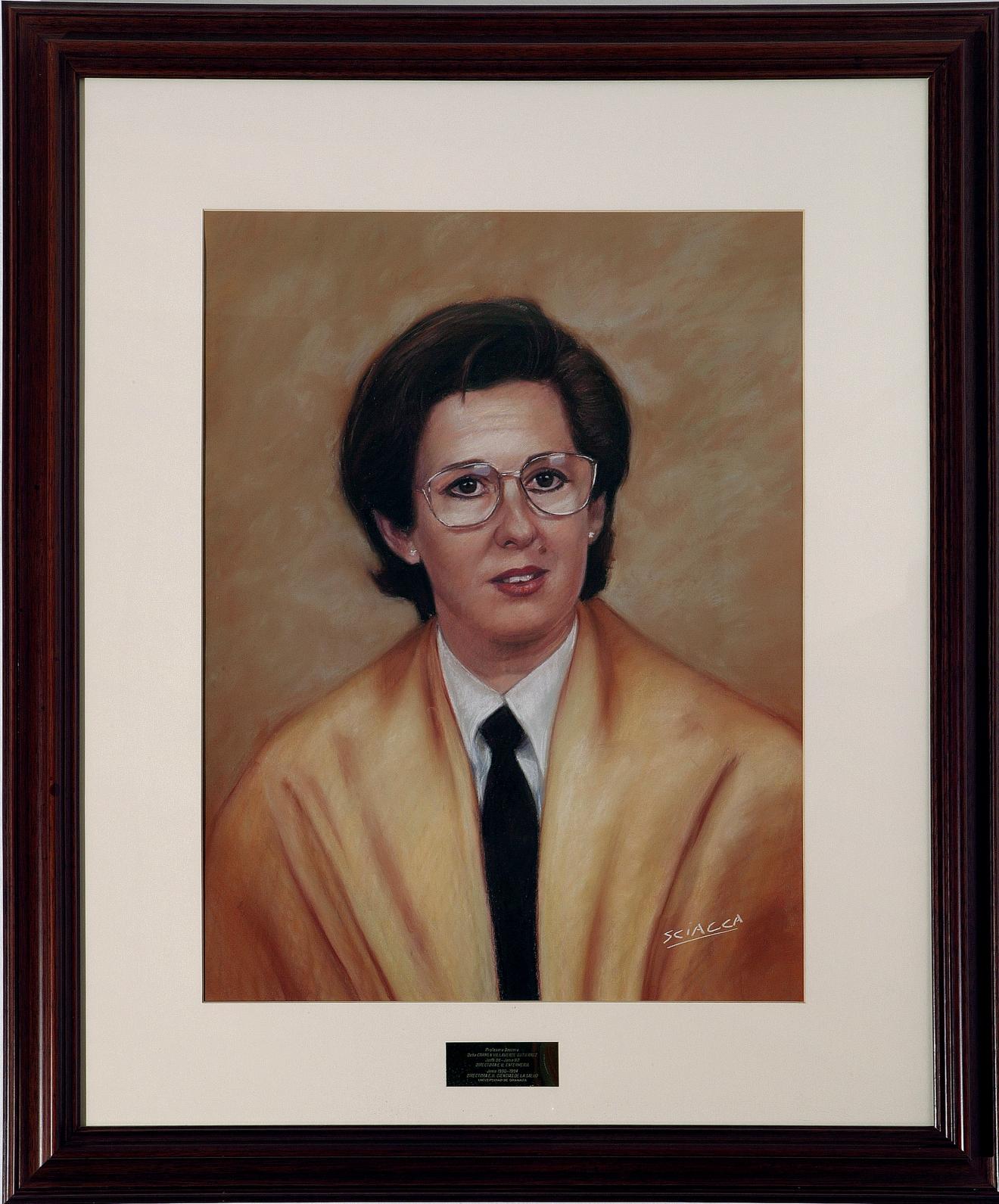 Retrato de Carmen Villaverde Gutiérrez. Directora de la Escuela Universitaria de Enfermería