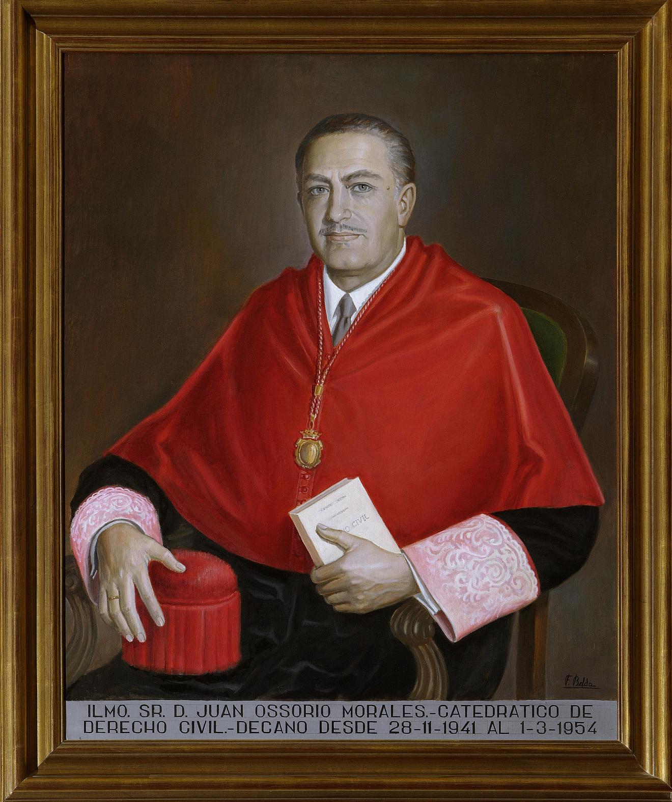 Retrato de Juan Ossorio Morales. Decano de la Facultad de Derecho