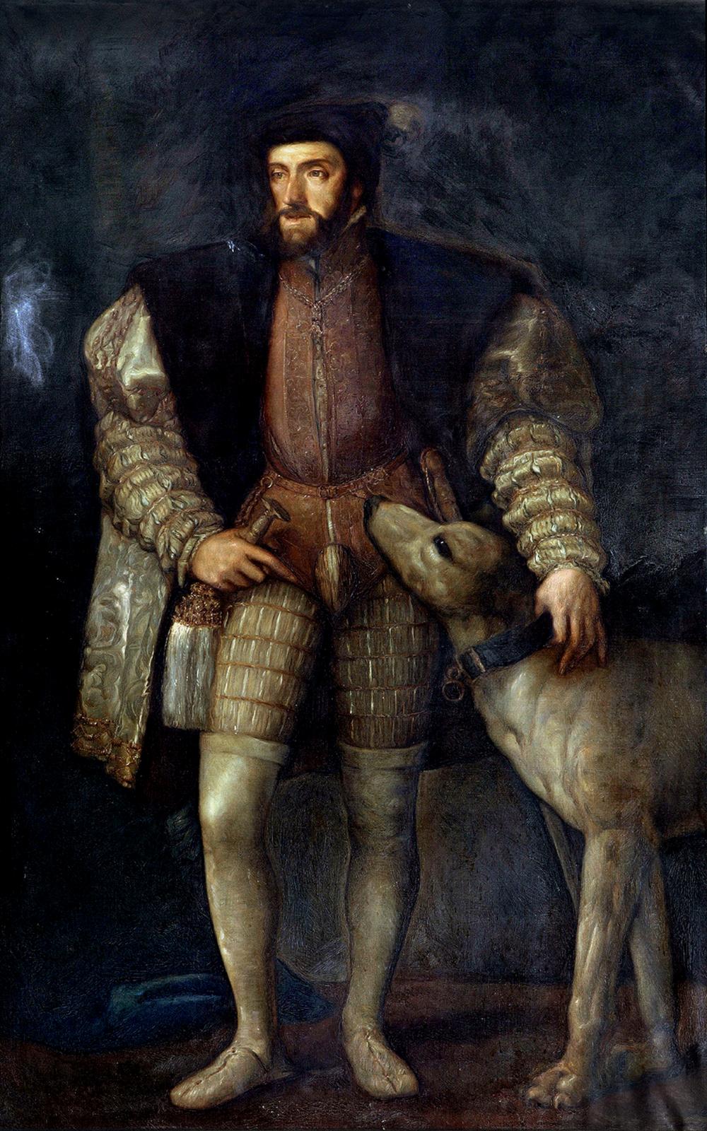 Retrato del Emperador Carlos V. (Copia del original de Tiziano, Museo del Prado)